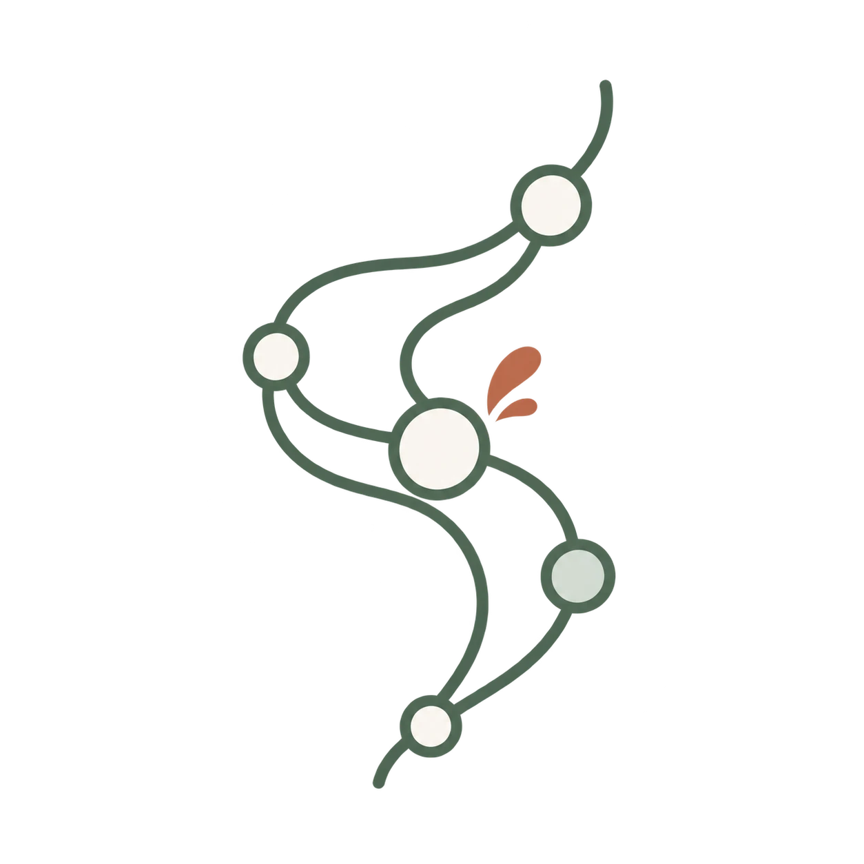 Illustration abstraite du réseau de circulation lymphatique