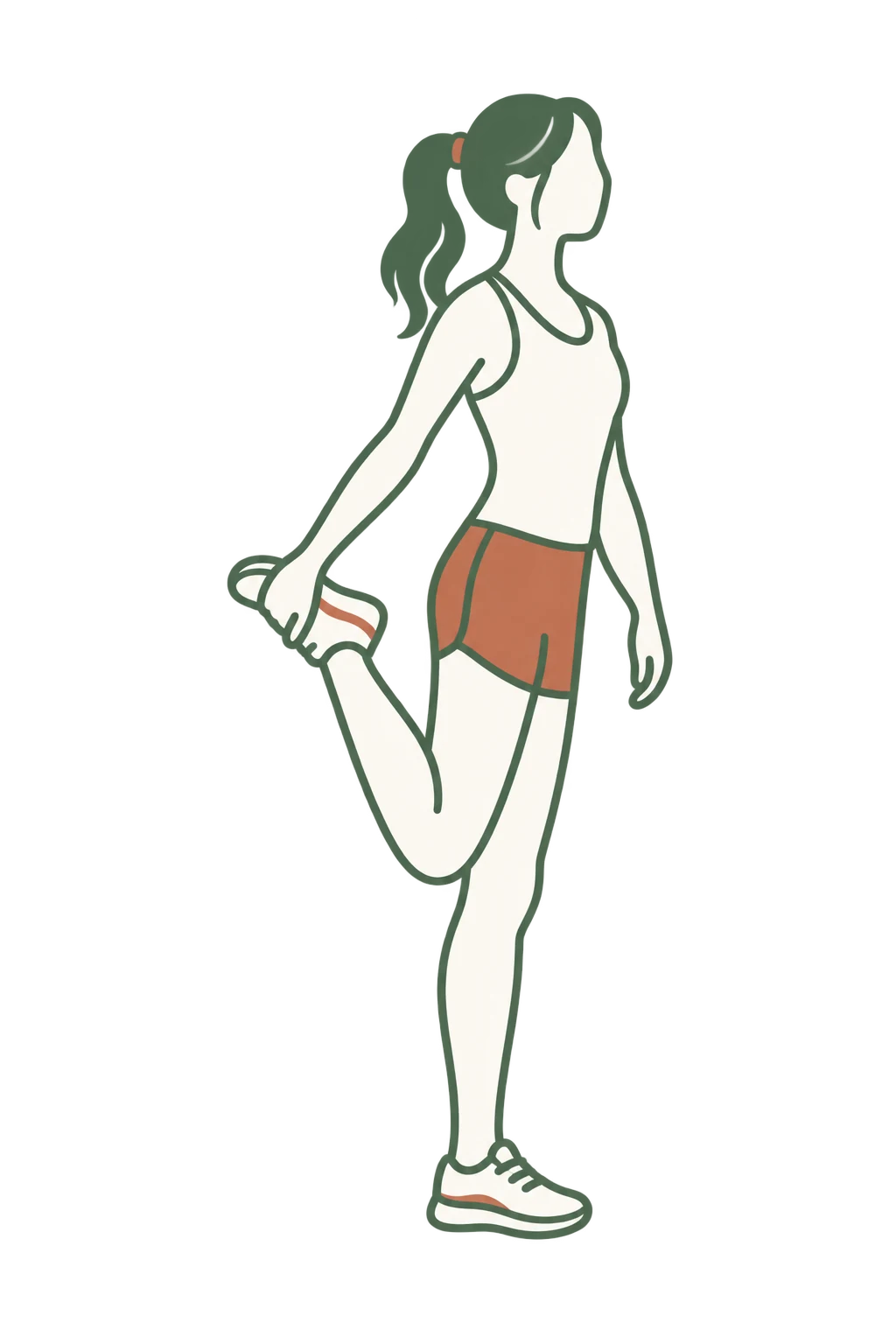 Illustration d'une sportive qui s'étire la jambe